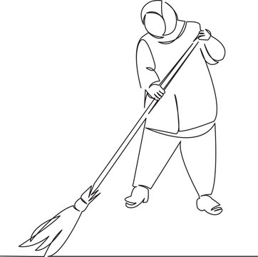 recommend clip art: woman janitor sweeping