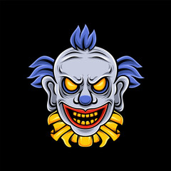 Halloween Illustration of a Sinister Clown