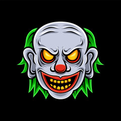 Halloween Illustration of a Sinister Clown