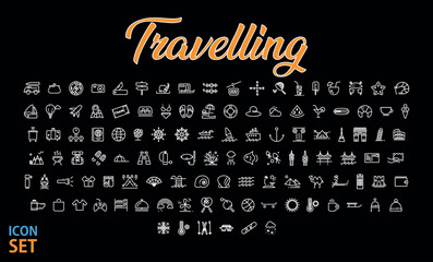 Travelling icons vector set