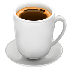 American coffee digital illustration icon, digital oil pain style, isolated, hand drawn food illustration