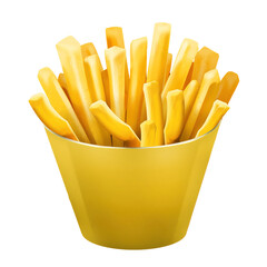 French fries digital illustration icon, digital oil pain style, isolated, hand drawn food illustration