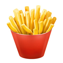 French fries digital illustration icon, digital oil pain style, isolated, hand drawn food illustration