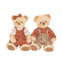Bear couple illustration 
