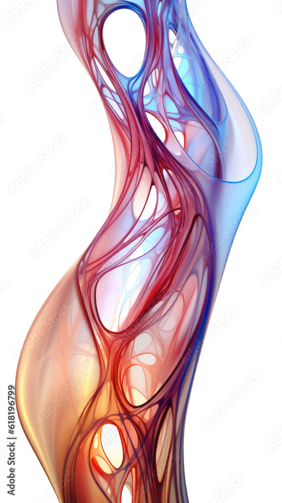 Sticker bioengineered life form pattern organic lines abstract futuristic texture, isolated on a transparent