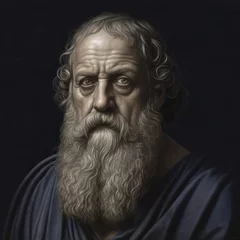Fotobehang An artistic interpretation of a portrait of Plato, the renowned ancient Greek philosopher © Rawf8