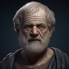 Obraz premium An artistic interpretation of a portrait of Aristotle, the renowned ancient Greek philosopher