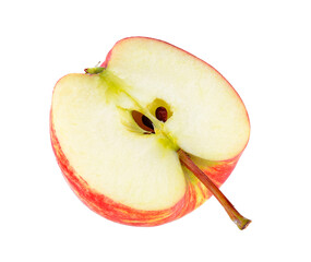 half red apple isolated on transparent png