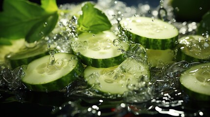 Fototapeta na wymiar Shot of Cucumber Slice