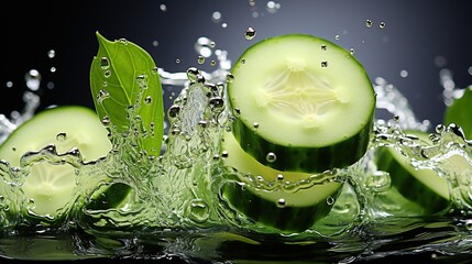 Fototapeta na wymiar Shot of Cucumber Slice
