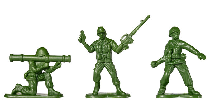 Traditional toy soldiers isolated on a white background.