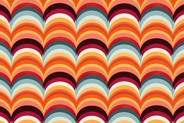 Motif Géométrique Groovy, flat design, minimalist,70s style, IA, génératif, numérique, art, illustration