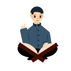 Muslim man reading quran