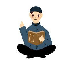 Muslim man reading quran