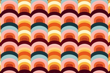 Motif Géométrique Groovy, flat design, minimalist,70s style, IA, génératif, numérique, art, illustration