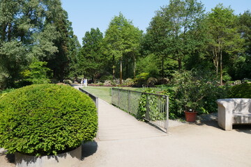 Weg über Brücke im Botanischen Garten Bremen