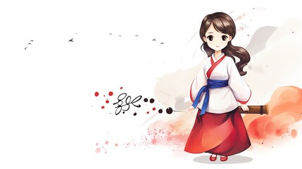 Obraz premium Background illustration of Korean National Liberation Day,AI generated. 