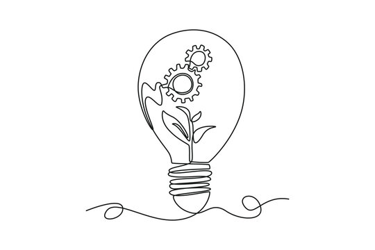 Single one line drawing ESG - Environmental, Social, and Governance concept. Continuous line draw design graphic vector illustration.