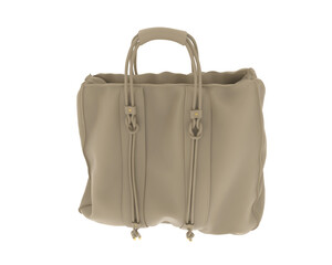 Leather bag isolated on transparent background. 3d rendering - illustration