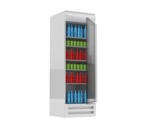 Fridge isolated on transparent background. 3d rendering - illustration