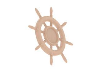 Obraz premium Boat helm isolated on transparent background. 3d rendering - illustration