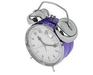 Alarm clock isolated on transparent background. 3d rendering - illustration