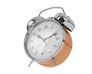 Alarm clock isolated on transparent background. 3d rendering - illustration