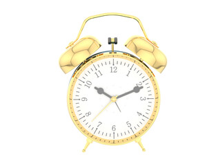 Alarm clock isolated on transparent background. 3d rendering - illustration