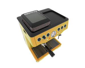 Coffee machine isolated on transparent background. 3d rendering - illustration