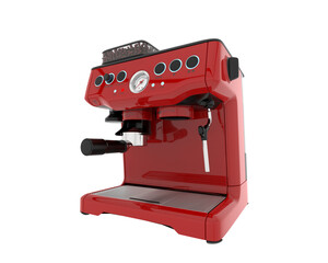 Coffee machine isolated on transparent background. 3d rendering - illustration