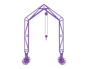 Crane isolated on transparent background. 3d rendering - illustration