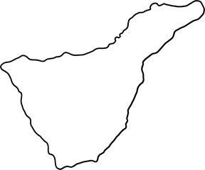 doodle freehand drawing of tenerife island map.