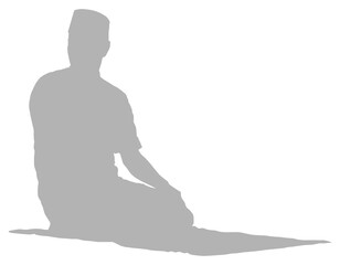 Sit tasyahud end including the pillars of prayer, so it should not be left in any circumstances. One of the Sitting Position when Moslem Praying. Format PNG