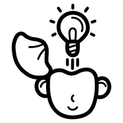 thinking line icon style