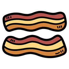 bacon filled outline icon style