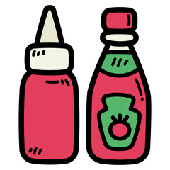 ketchup filled outline icon style