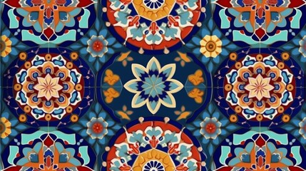 Colorful seamless pattern islamic background.Abstract.Generative AI