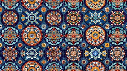 Colorful seamless pattern islamic background.Abstract.Generative AI