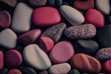 Pebble pattern pink red white black pebbles 