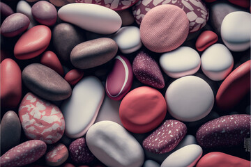 Pebble pattern pink red white black pebbles 