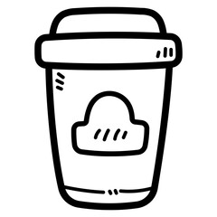 coffee cup line icon style