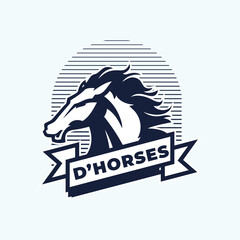Vintage Horse Logo Design Template Idea