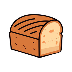 baked fresh bread on white background