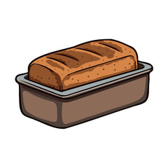 Freshly baked baguette in a container