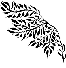 Leaf Grunge Artwork Brush Silhouette