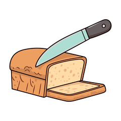Gourmet meal fresh bread and knife