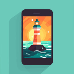 lighthouse on the sea