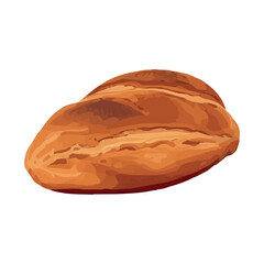 Fresh organic bread snack, close up illustration