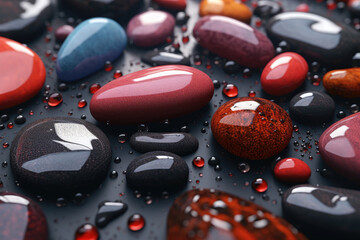 Pebble pattern in red and blue colors