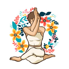exercise girl physical wellness floral yoga